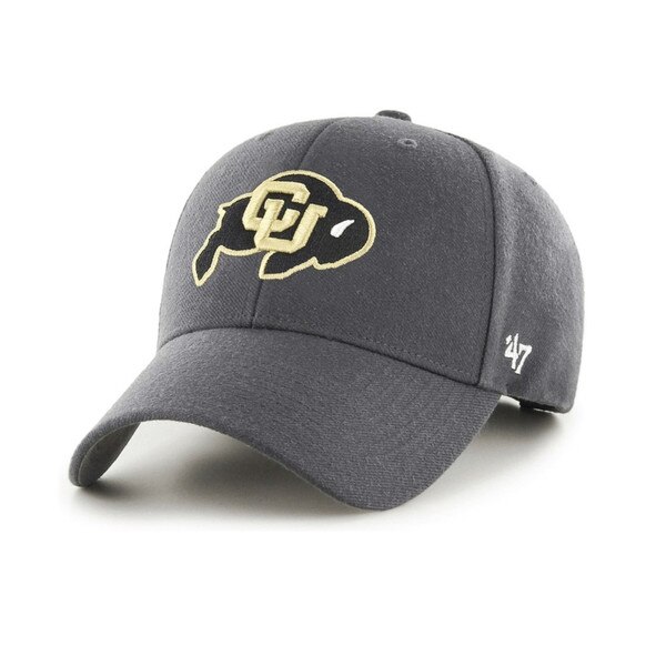 Dark gray curved-bill cap with CU Buffaloes logo embroidered on the front and white '47 brand logo on the left side.